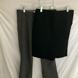Banana Republic: Office staples-lot of 2-Black skirt & gray pants (no pockets)-4